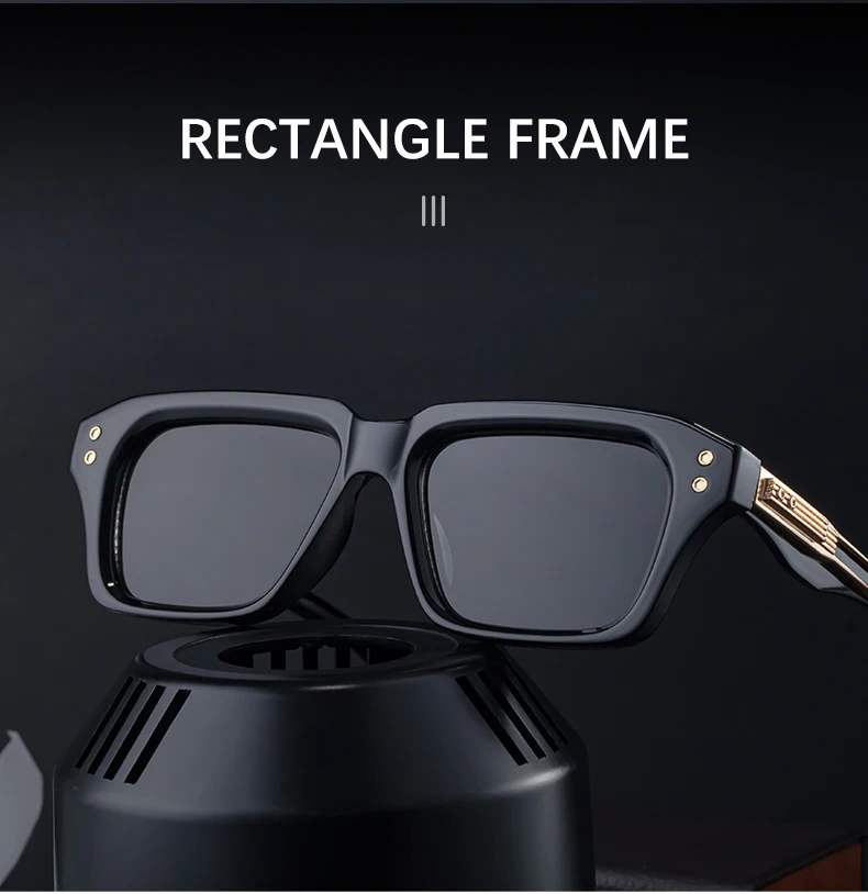 Retro Polarisierte Quadratische Punk Sonnenbrille Männer 2026 Luxus Marke Designer Klassische Fahren Schild Sonnenbrille für Männliche Shades UV400 – Detail 5