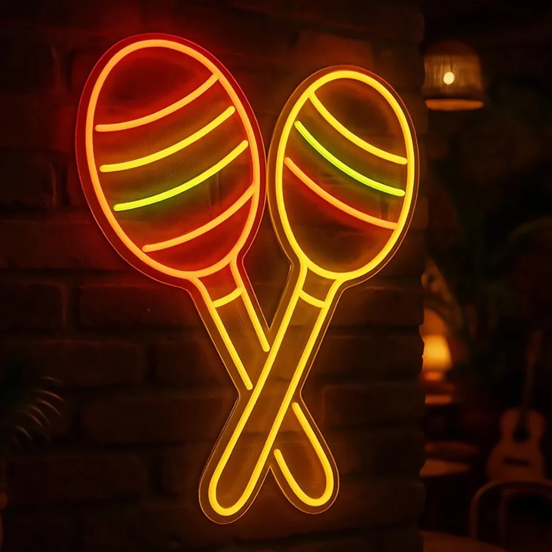 

Маракасы неоновая вывеска музыкальный бар настенное искусство домашний клуб Декор мексиканский инструмент подарок