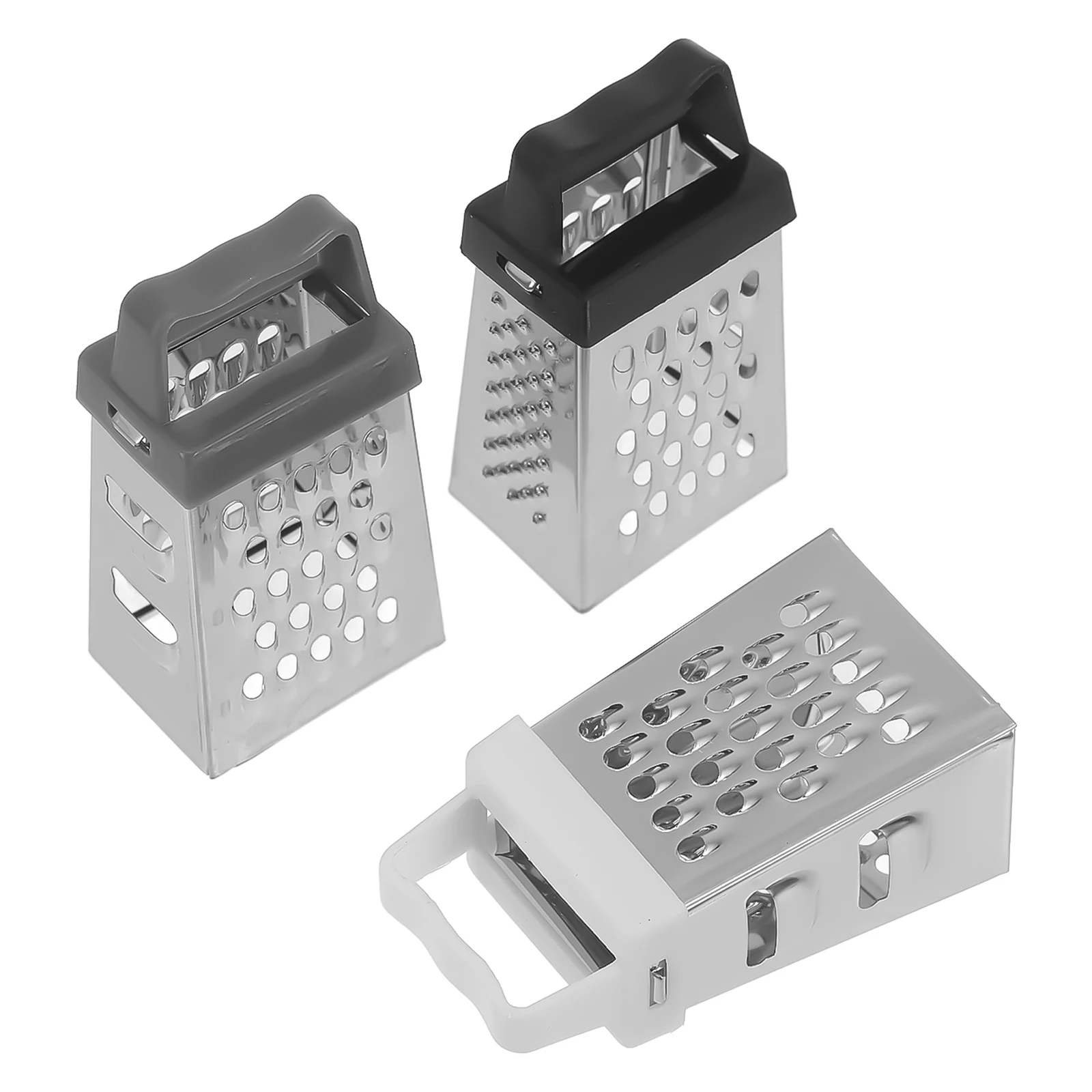 

3pcs Hand Grater Stainless Steel Cheese Grater Mini Cheese Vegetable Slicer Black White Grey Kitchen Supplies Tool