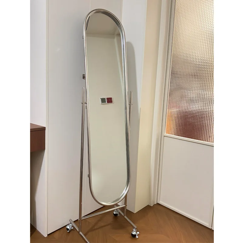 Medieval full-length mirror floor-to-ceiling mirror household bedroom removable full-length mirror oval fitting