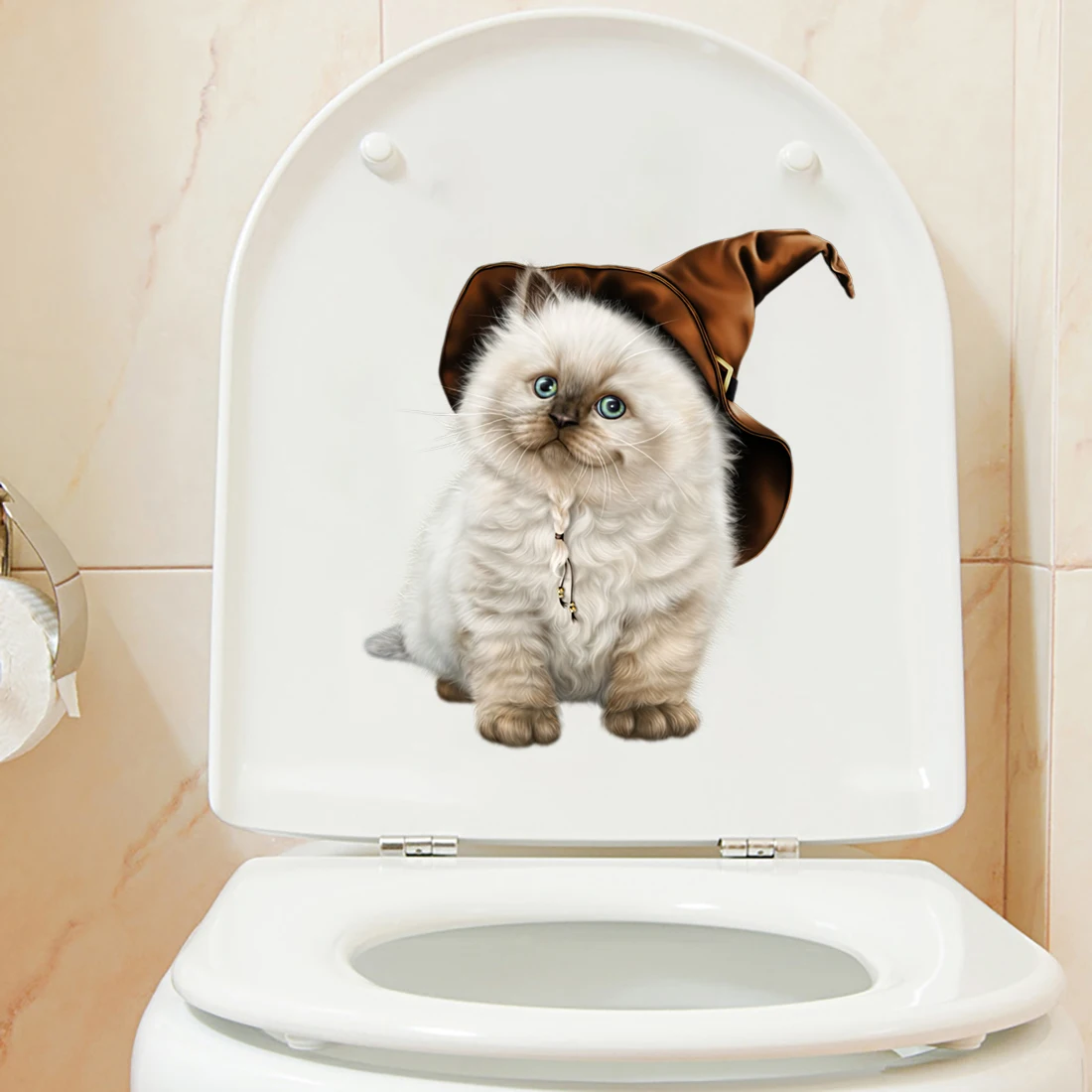 CM42 Super Cute Kitty Wall Sticker For Home Decoration Toilet Decal Gift Label