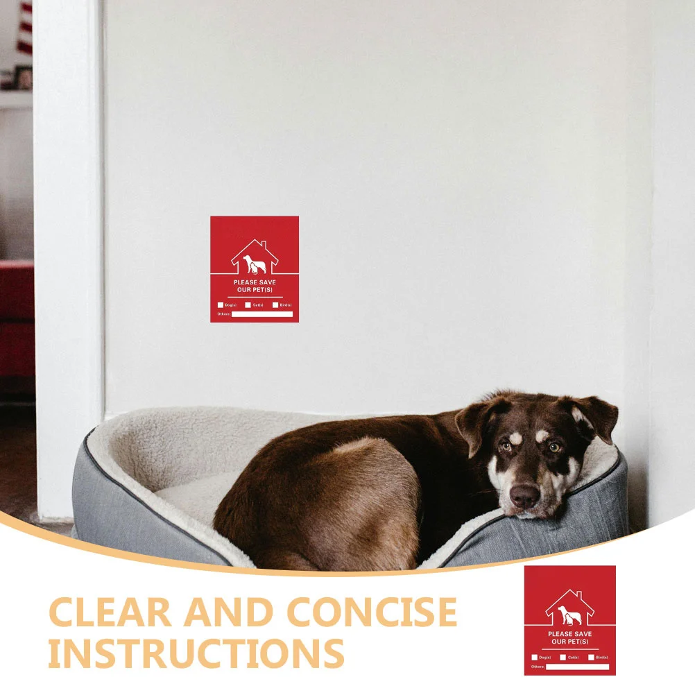 30 ورقة تنبيه للحيوانات الأليفة، ملصقات إنقاذ من الحرائق، مكتشف الحيوانات الأليفة، نافذة الإنقاذ في حالات الطوارئ، تنبيه لسلامة الحرائق المنزلية