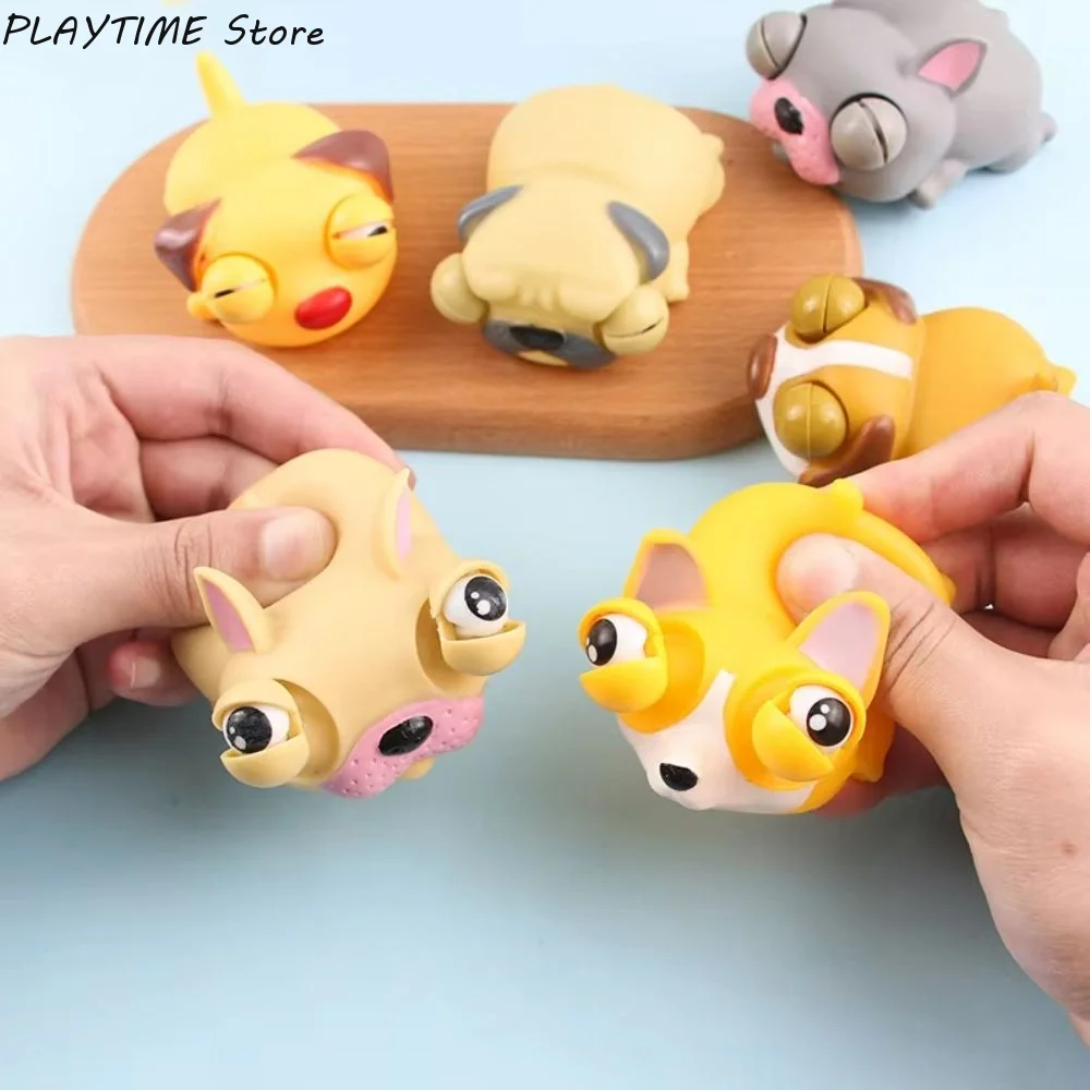 Eyeball Burst Squeeze Toy Creative Funny Dogs Pinch Toys Love Sleeping Dog Figure Stress Relief Fidget Toy Small Gifts