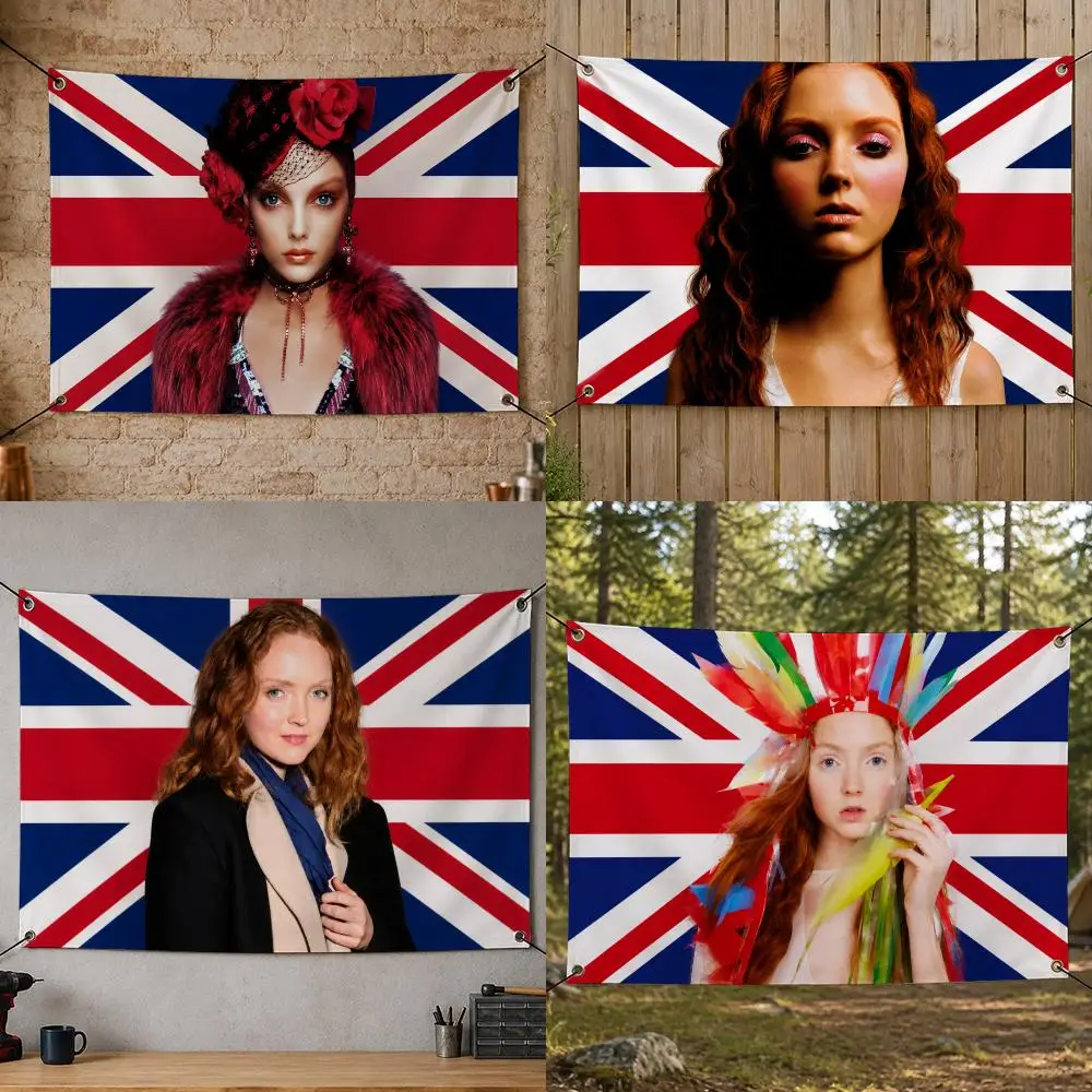 Model Fashion British L-Lily Cole Flags Flag Banner for Bedroom Dorm Party Home Living Room Game Room Gift