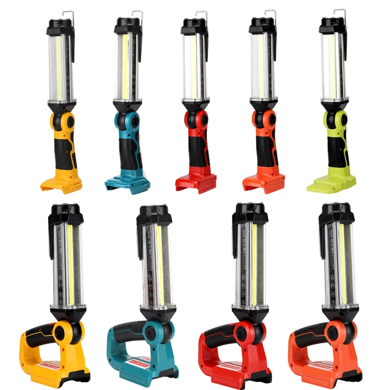 35W Cordless Work Light With Hook For Makita/Bosch/Dewalt/Milwaukee/Ryobi 18V Li-ion Battery Flashlight Emergency Light With USB