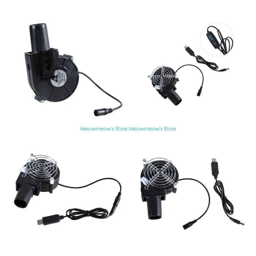 

W91A USB Blower Fan Adjustable Speed With Metal Guard USB Cooling Fan For Construction Workers And Outdoor Use