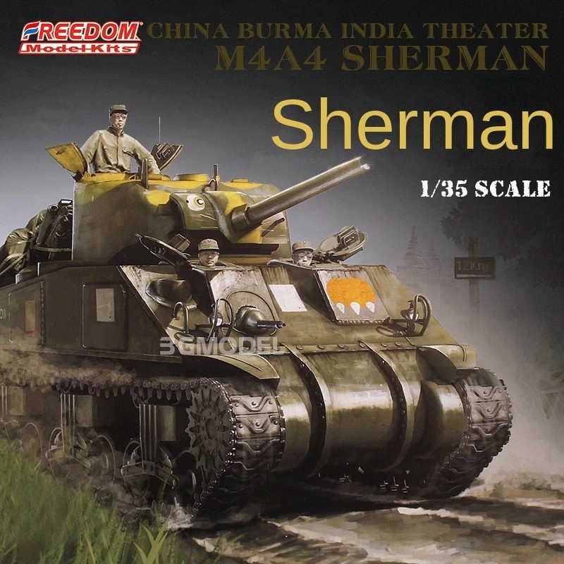 Freedom 15101 Chinese Army in India M4A4 Sherman medium tank 1/35 scale model assembly kit