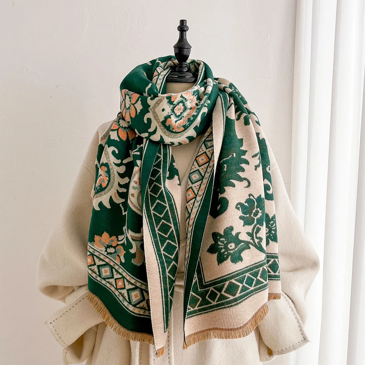 Print Scarf Hijab Cashmere Bandana Pashmina Shawl Wrap Chic Stole Turban Headscarf Neckerchief Handkerchief Headband Banquet