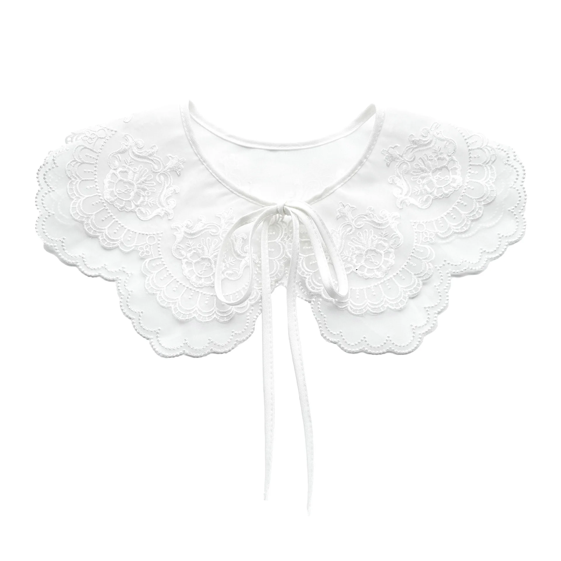 여성용 오간자 자수 가짜 칼라, 장식용 칼라, 다기능 칼라, 봄과 여름 유행 숄