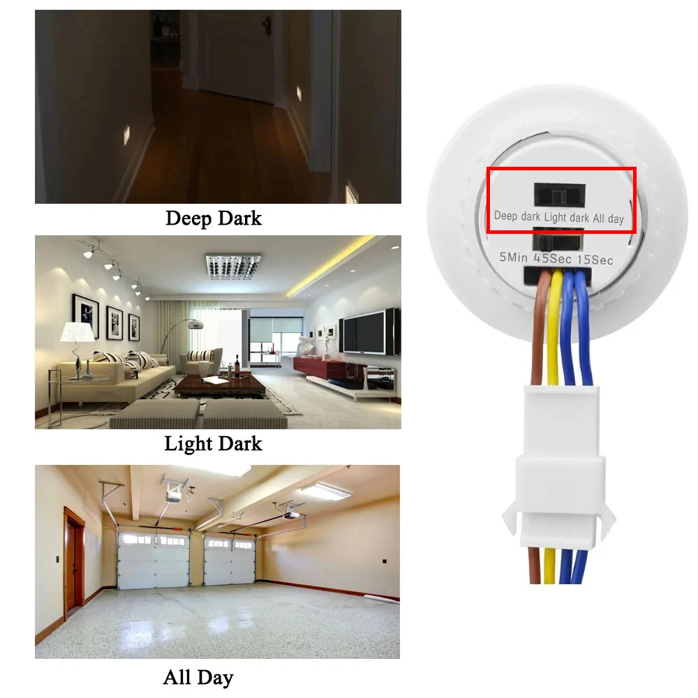 Sensore di movimento interruttore della luce 220V 110V sensore di presenza Pir per l\'illuminazione ritardo regolare il movimento rilevatore lampada