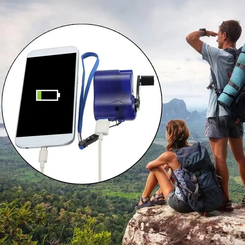 Emergency Outdoor Hand Crank Power Dynamos Mobile Phone Emergency Charger  USB Charging Outdoor Travel Power Bank 5V Charger