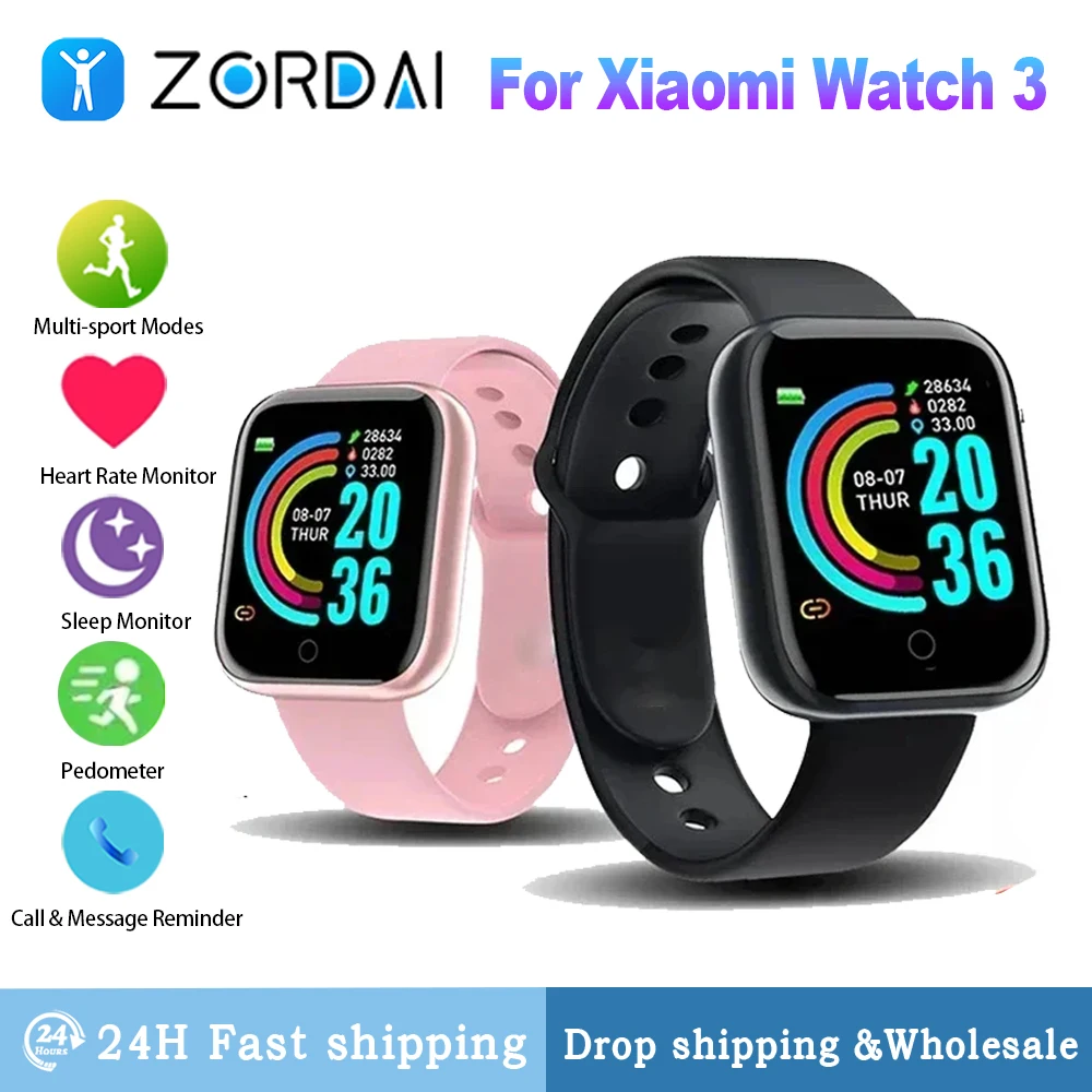 Zordai Smart Watch for Xiaomi Redmi Watch 3 Android Phone IOS 1.3\'\' Inch Screen BT Call Blood Oxygen/Pressure Monitoring Watch