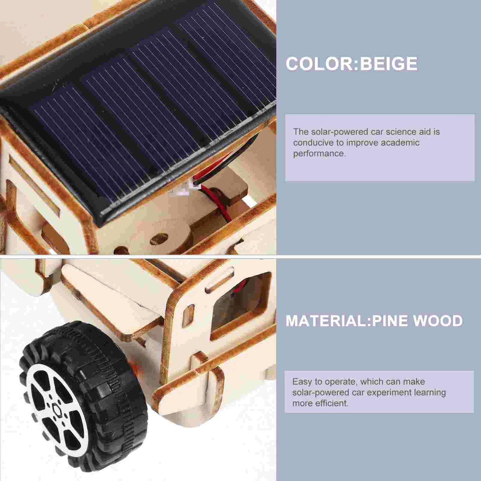 1 Set Kids Wooden Solar Car Diy Making Small Car Kit Science Experiment Projects Diy Assemble Toy Solar Vehicle Model Making Kit