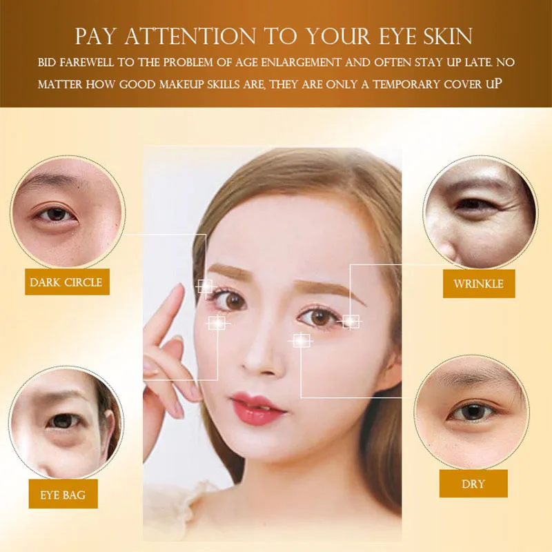 50 Pairs Crystal Gold Eye Patches Anti Dark Circles Remove Eye Bags Moisturizing Golden Collagen Eye Mask Skin Care