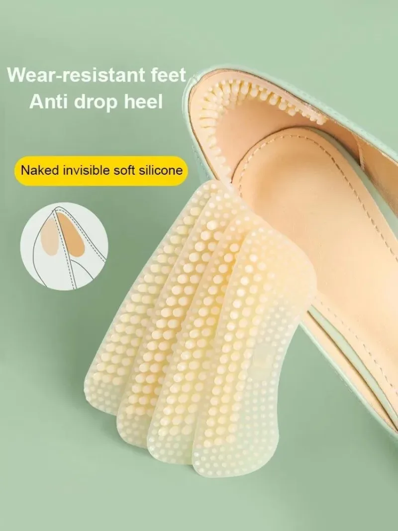 Upgraded Thickened Silicone Heel Stickers Anti Slip Heel Cushion Pads Invisible Soft Shoe Inserts Prevent Rubbing