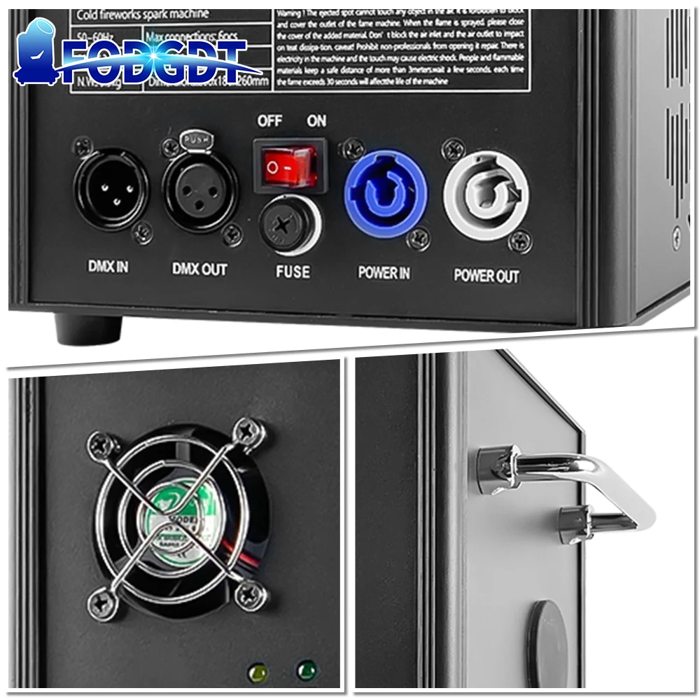 Navio da ue eua 500w máquina de pulverização de faísca fria com controle dmx512 equipamento de efeito especial para dj disco bar casamento