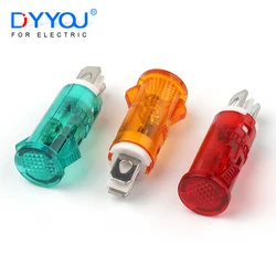 10 PCS/Lot MDX-11A 9.5mm Guiding Signal Lamp Red Green Yellow Light Card Type Panel Mounting Neon Indicator 220V 380V 12V/24VDC