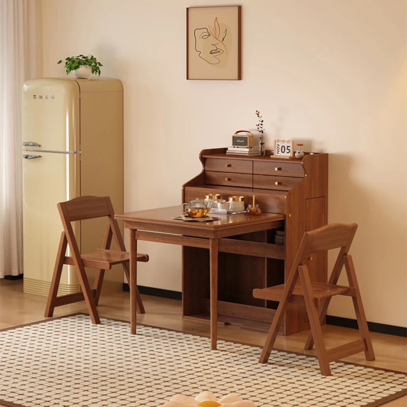 Extendable Retro Dining Tables With Storage Vintage Dark Modern Dining Tables Design Elegant Столы Обеденные Furniture For Home