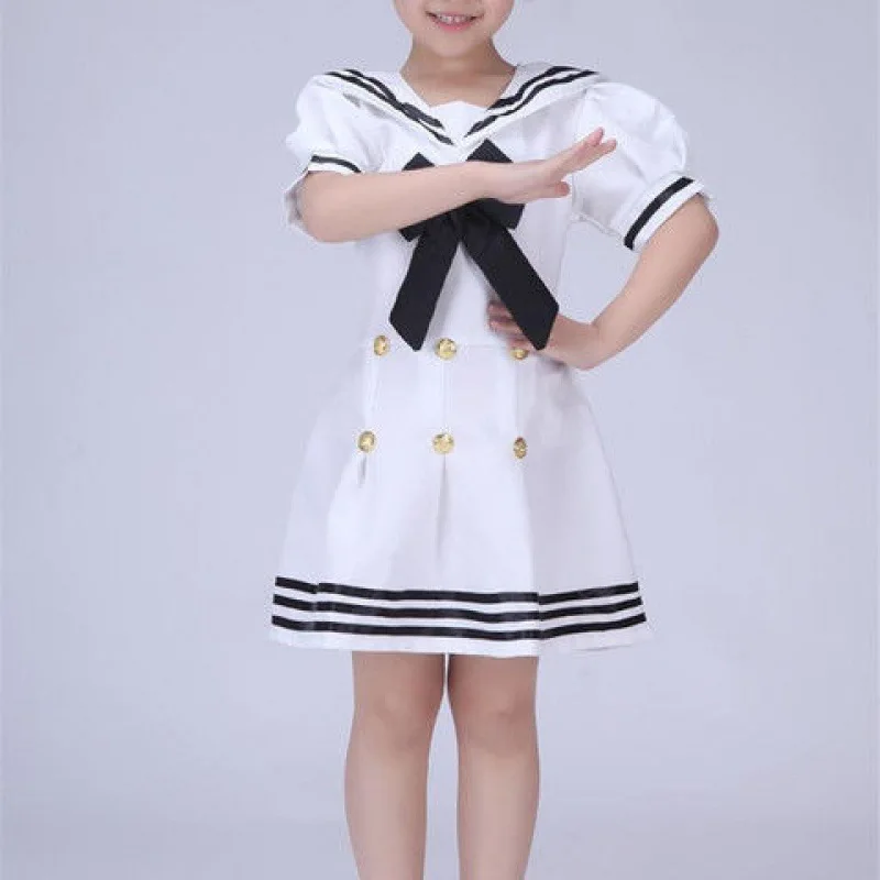 Модные костюмы для косплея для хора, одежда в стиле аниме, детский темно-синий танцевальный костюм для девочек и мальчиков, темно-синяя униформа моряка