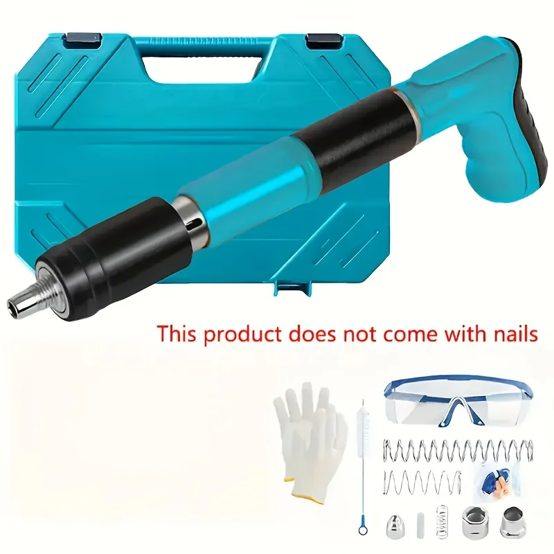 

1 Set Blue Multi-Functional Mini Nail Gun Kit - 5 Speed Adjustable, Manual Operation, Ideal for Woodworking and Decoration