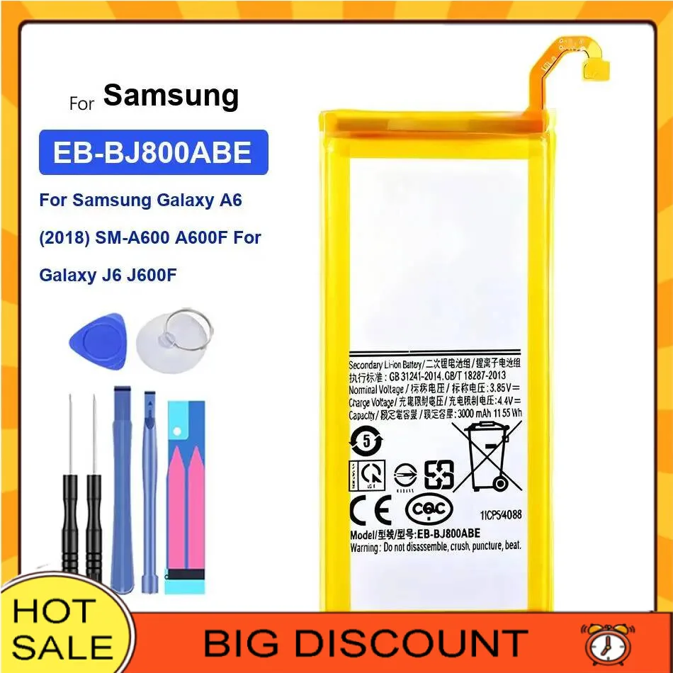 Mobile Phone Battery Fast Charging EB-BJ800ABE EB-BJ805ABE 3000-3500Mah For Samsung Galaxy A6 Plus 5G 2018