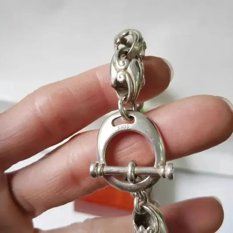 Tibetan Silver Imitate Ancient Open String Good Luck Bracelet Men and Women Personalized Jewelry birthday Gift