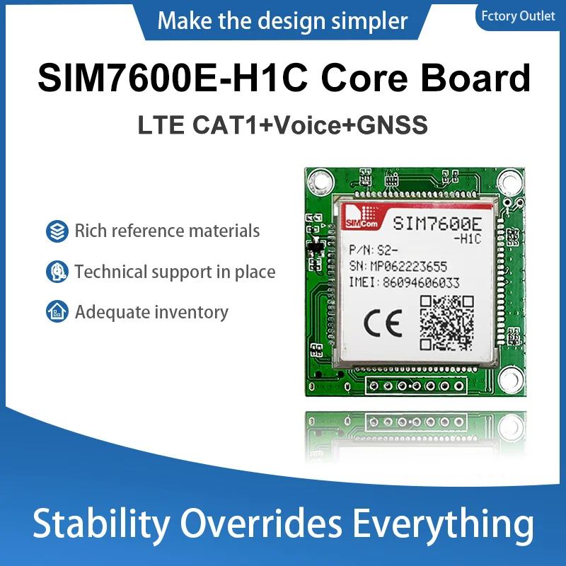 SIMcom-SIM7600E-H1C LTE CAT4 Core board breakout kit, TE-A, 1 piezas