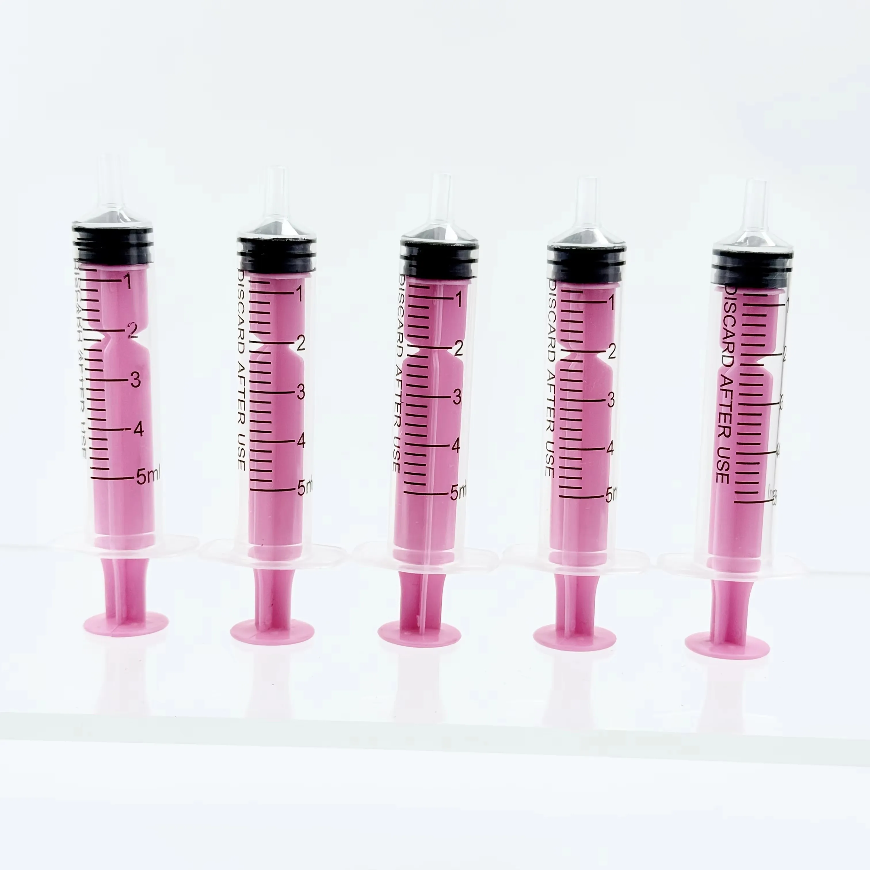 5/6Pcs 5ml Colorful Syringes with Lids for Glue, Liquid Dispensing and Measuring, Pet Food Feeding, Ink Refills, Etc., Yellow, B