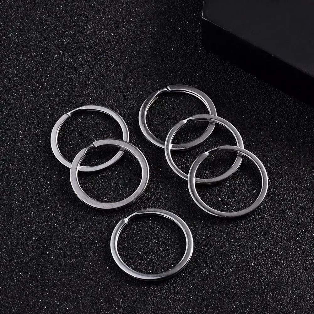 10pcs High Quality Metal DIY Key Ring Silver 9 Sizes EDC Key Ring Stainless Steel Outdoor Keychain