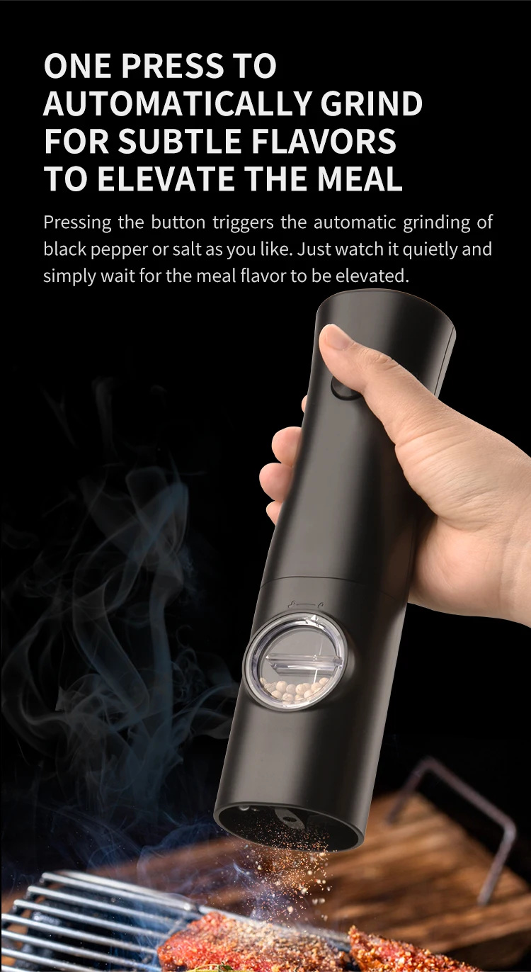 自動電気ミル,塩グラインダー,LEDライト,調整可能な粗さ