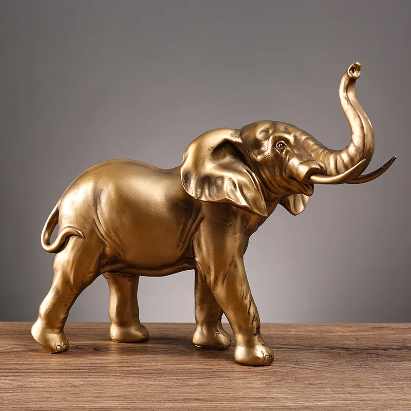

Creative Lucky Elephant Decor Handcrafted Resin Figurine for Home Office Desk TV Cabinet
