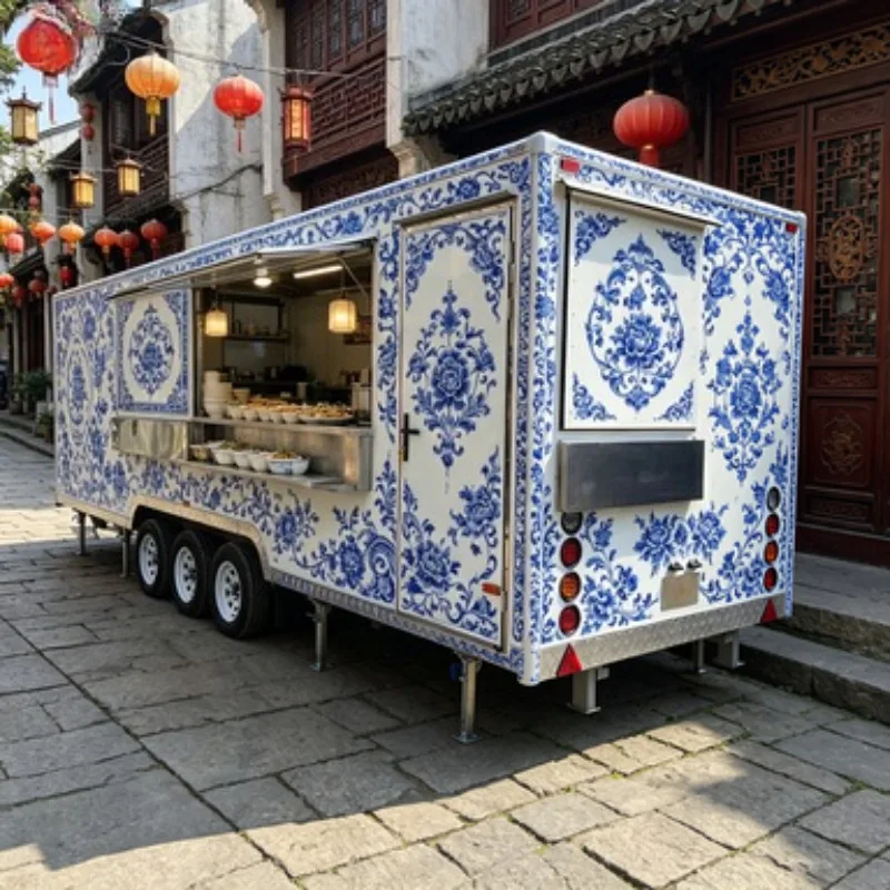 Hot Dog BBQ Mobile Kitchen Trailer with Freezer for Sale Commercial Use