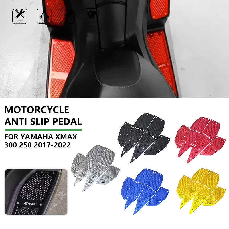 

Для мотоцикла Yamaha XMAX300 XMAX250 2017 2018 2019 2020 2021 Противоскользящий и водонепроницаемый коврик с педалью для ног декоративная рамка