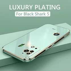 Luxury Square Plating Phone Case On For Xiaomi Black Shark 5 5 Pro Shark5 Pro 5G ShockProof Soft TPU Silicone Back Cover Fundas