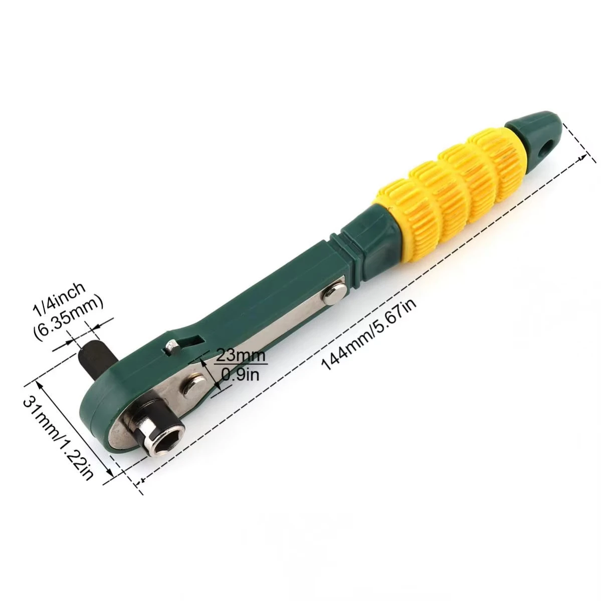 Mini 1/4 Head Screwdriver Pole 6.35mm Inner Hexagon Ratchet Socket Wrench with Dual-head Home Tool Accessory image 2