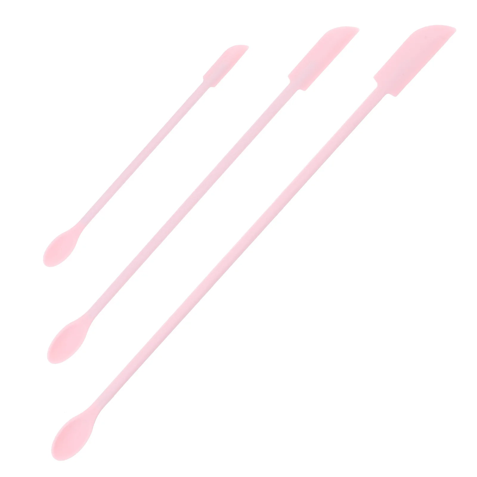 3pcs Silicone Cosmetics Spatula Beauty Scraper Reusable Lotion Cream Face Mask Tool For Bottle Shampoo Lip Gloss Nail Polish