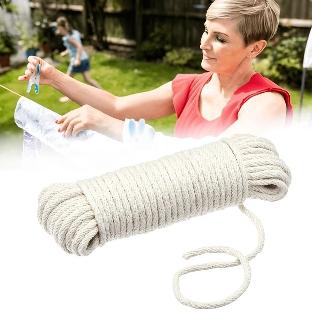 20/30m Braided Rope for DIY Crafts, All-Purpose Clothesline, Indoor & Outdoor Use Multi Purpose Home Boat Camping
