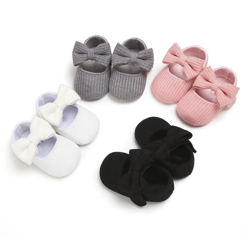 Infant Baby Girls Princess Mary Jane Flats Shoes,Toddler Soft Sole Wedding Dress First Walker Non-Slip Bowknot Pre-Walkers Shoes