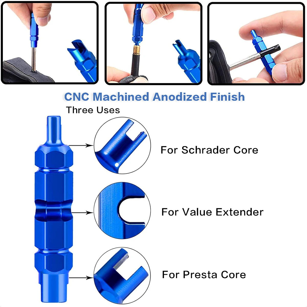 Valve Core Removal Tool Presta Schrader Tire Valve Repair Tool for Bicycle, Car, SUV, Bicycle, Motorcycle Tires