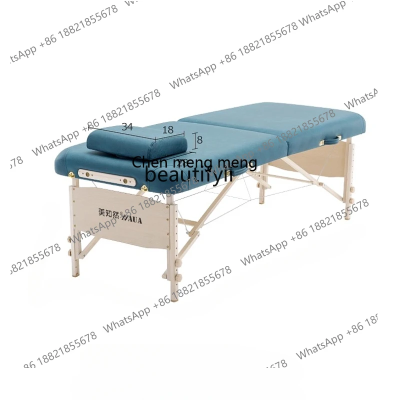 scn8617 Folding Massage Bed Original Point Massage Bed Solid Wood Facial Bed Portable Moxibustion Physiotherapy