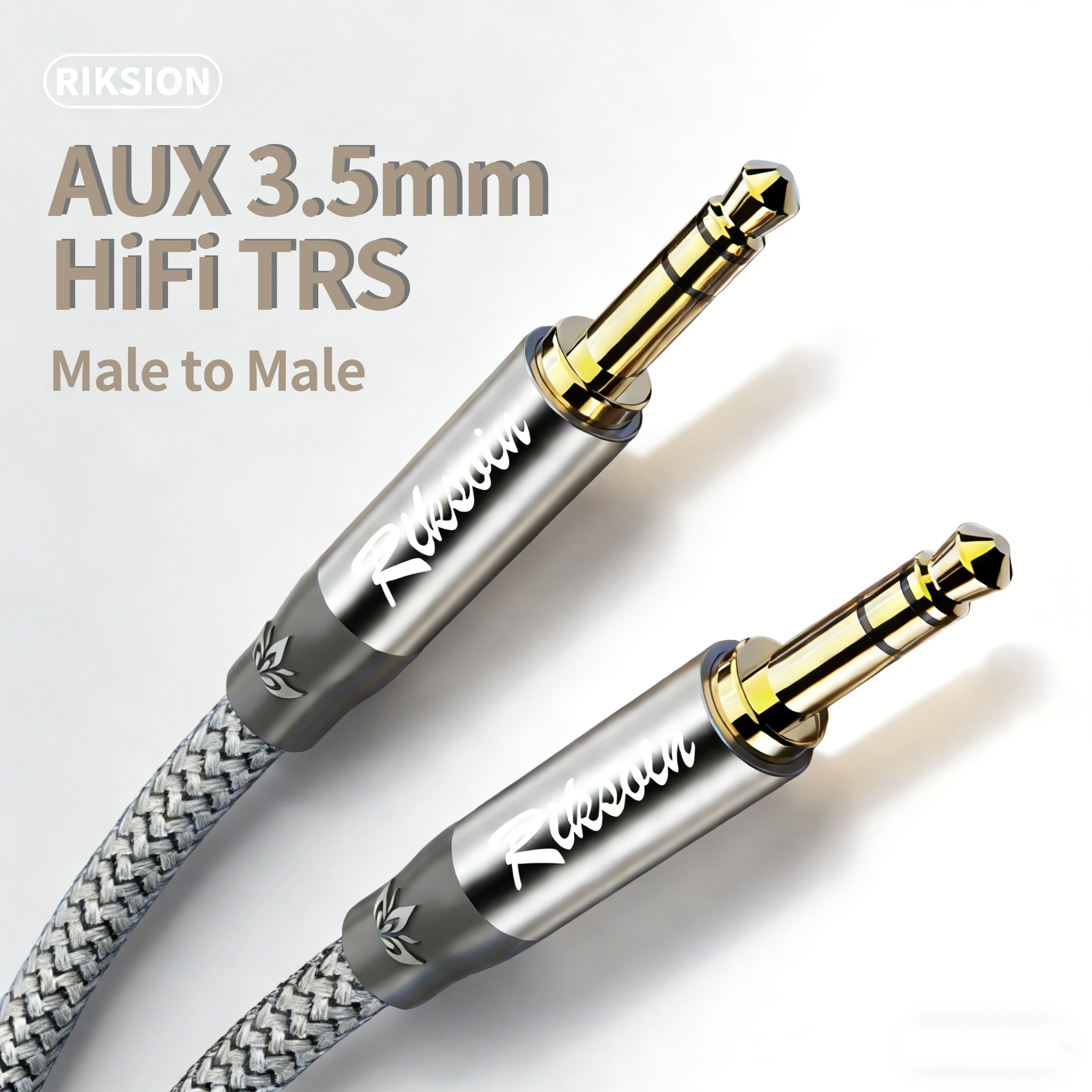 3,5mm Aux-Audiokabel TRS Stecker auf Stecker Auxiliar-Kabel mit Nylon-Ummantelung für Kopfhörer, Auto, Heimstereoanlagen, Lautsprecher