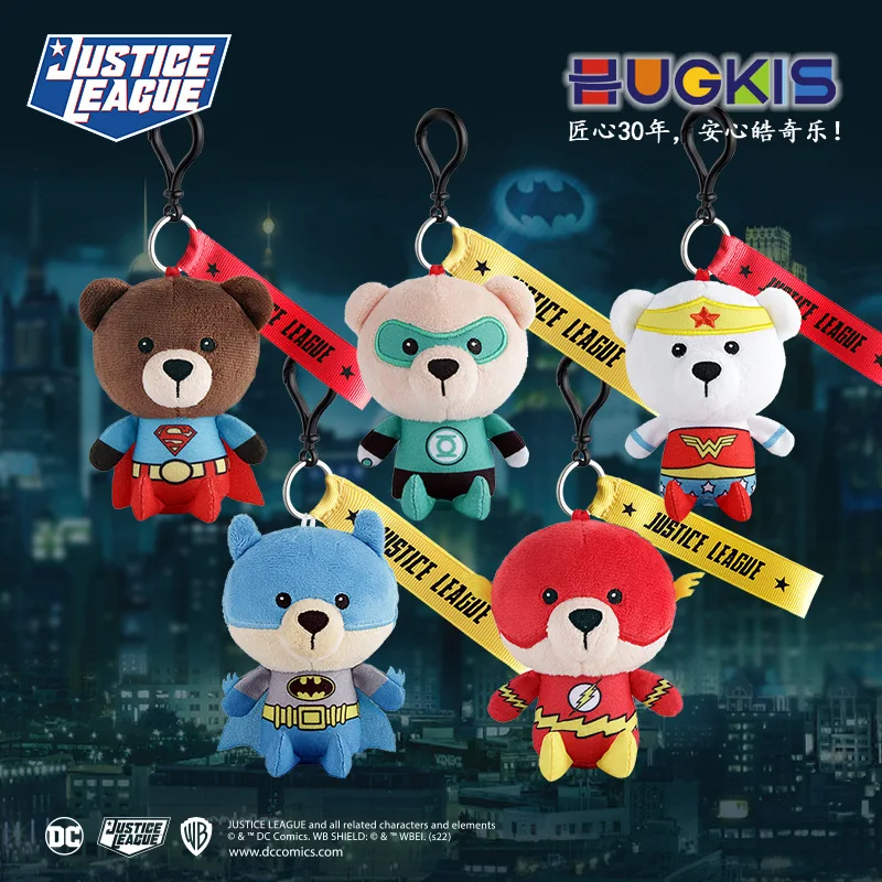 HUGKIS Justice League Batman Wonder Women Plush Co-branded Teddy Bear Doll Toy Cute Anime Movie Peluche Doll Birthday Gift