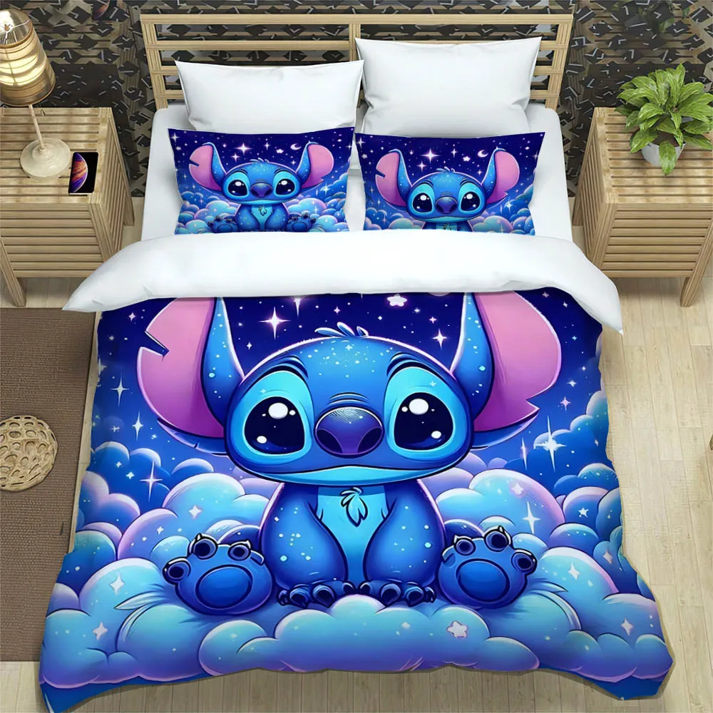 Cartoon print Lilo&Stitch Bedding Sets exquisite bed supplies set duvet cover bed comforter set bedding set luxury birthday gift