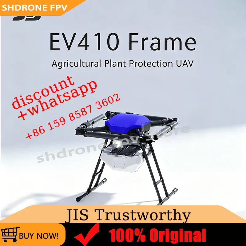 

JIS EV410 10L Four-Axis Agricultural Plant Protection Frame with 10kg Payload for Spraying and Fertilizing