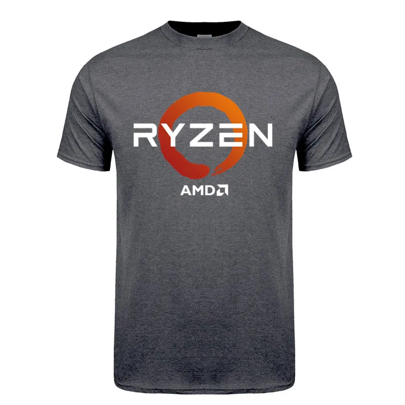 CPU AMD RYZEN T Shirt Summer Men Short Sleeve Cotton Tshirts RYZEN Man Tops Tee