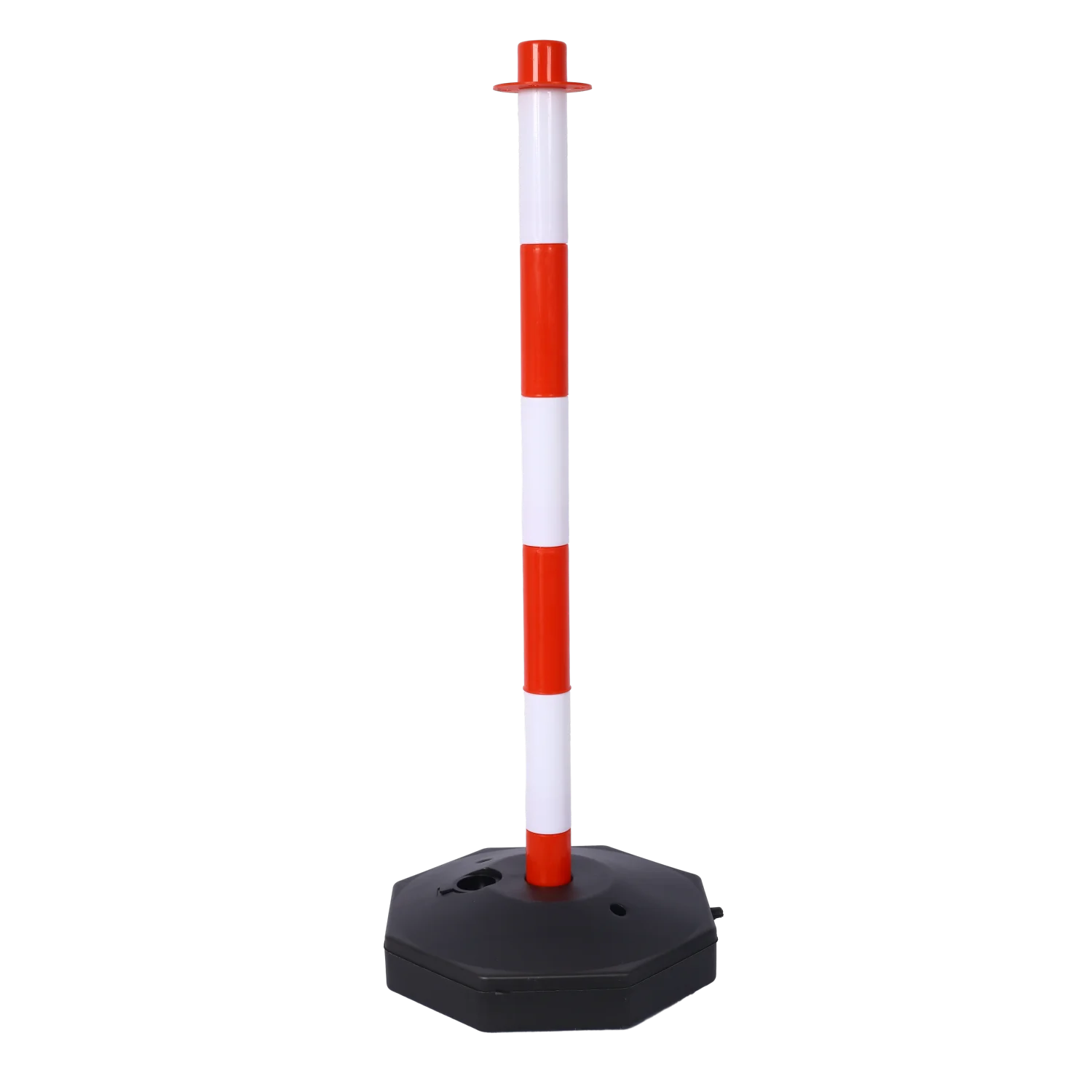 6 Pack Traffic Delineator Post Cones with Fillable Base, Adjustable Plastic Safety Barrier with 5Ft Plastic Chain, Outdoor and I