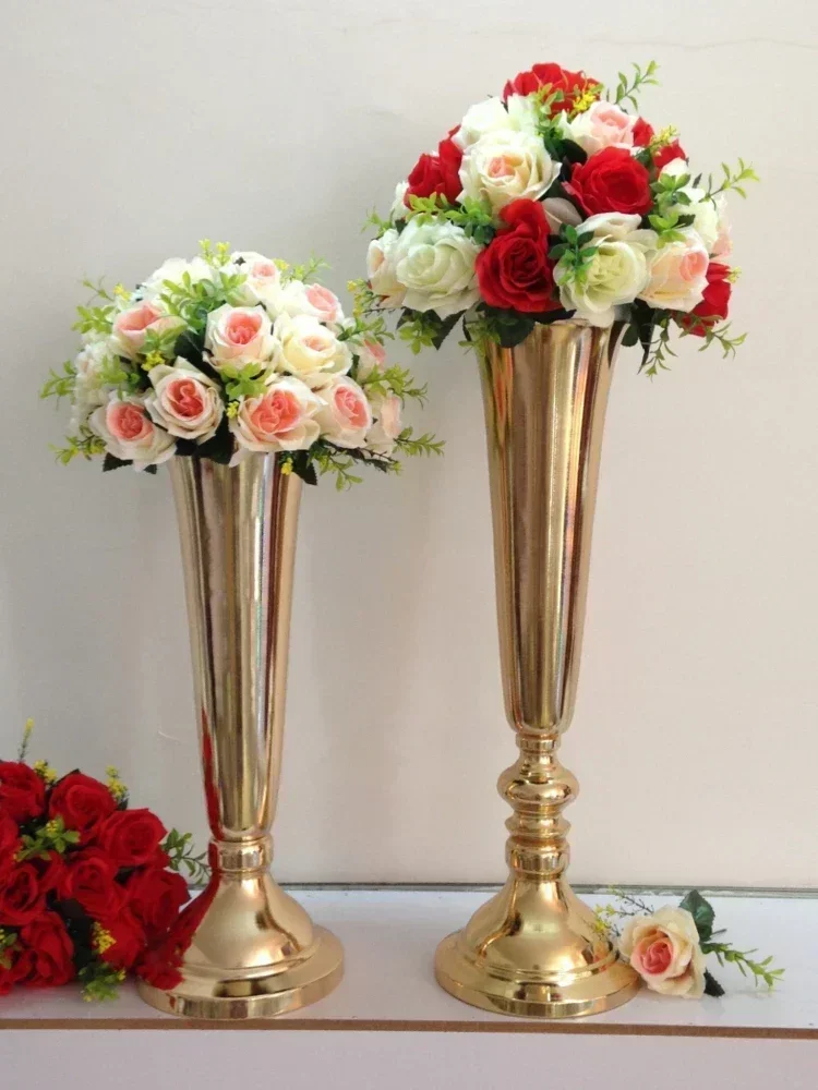 Electroplated Light Luxury Metal Vase Home and Living Room Decoration Flower Ware Golden Iron Tabletop Flower Arrangement Rack