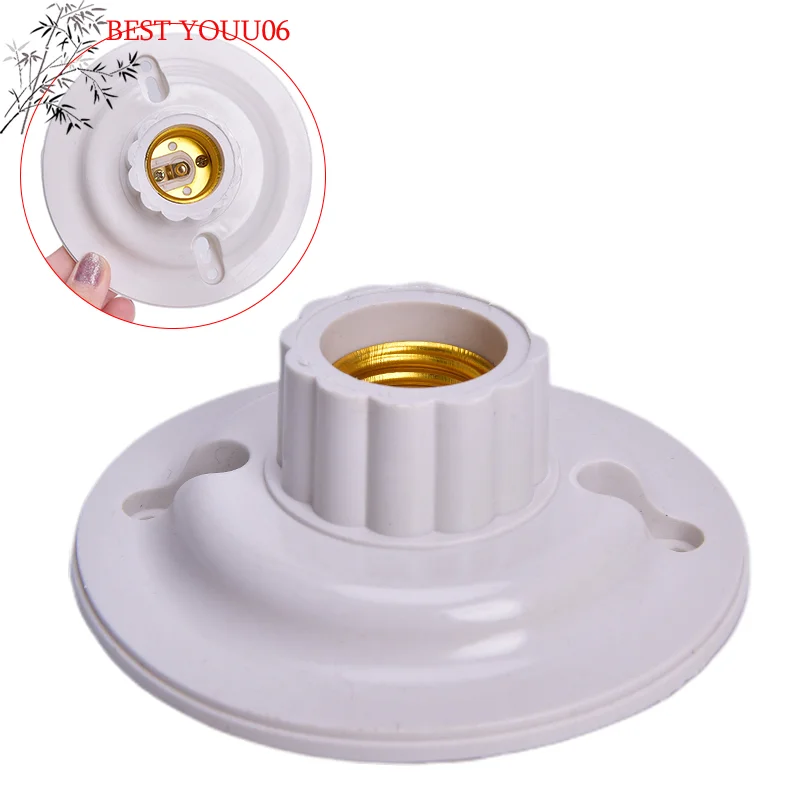 

Hot E27 E27 Screw Cap Socket White Gold Ceiling Light Lamp Bulb Fixing Base Stand Light Bulb Holder Lamp Socket