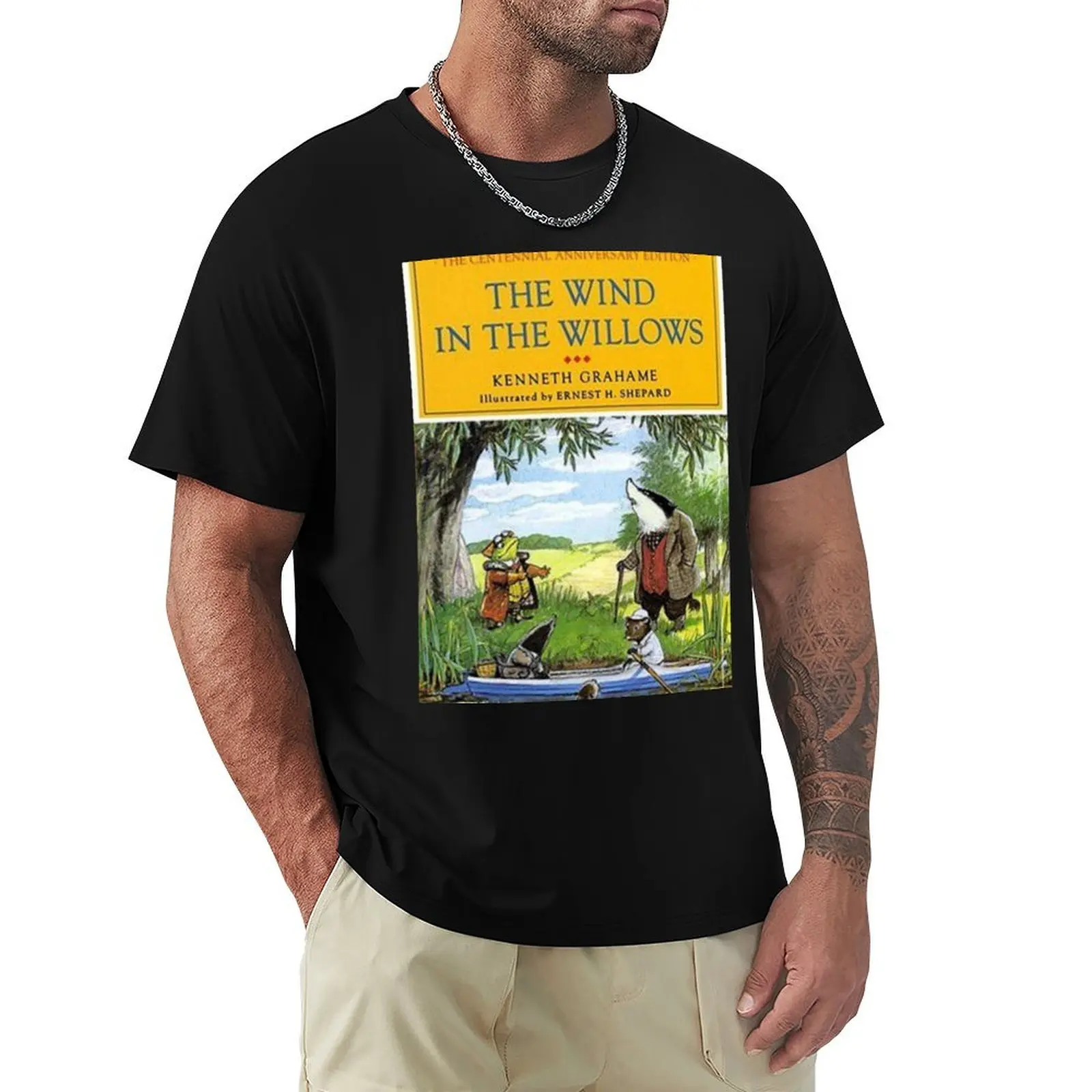 

The Wind In The Willows Classic Children's Book Cover T-Shirt custom t shirt Anime t-shirt mens graphic t-shirts anime
