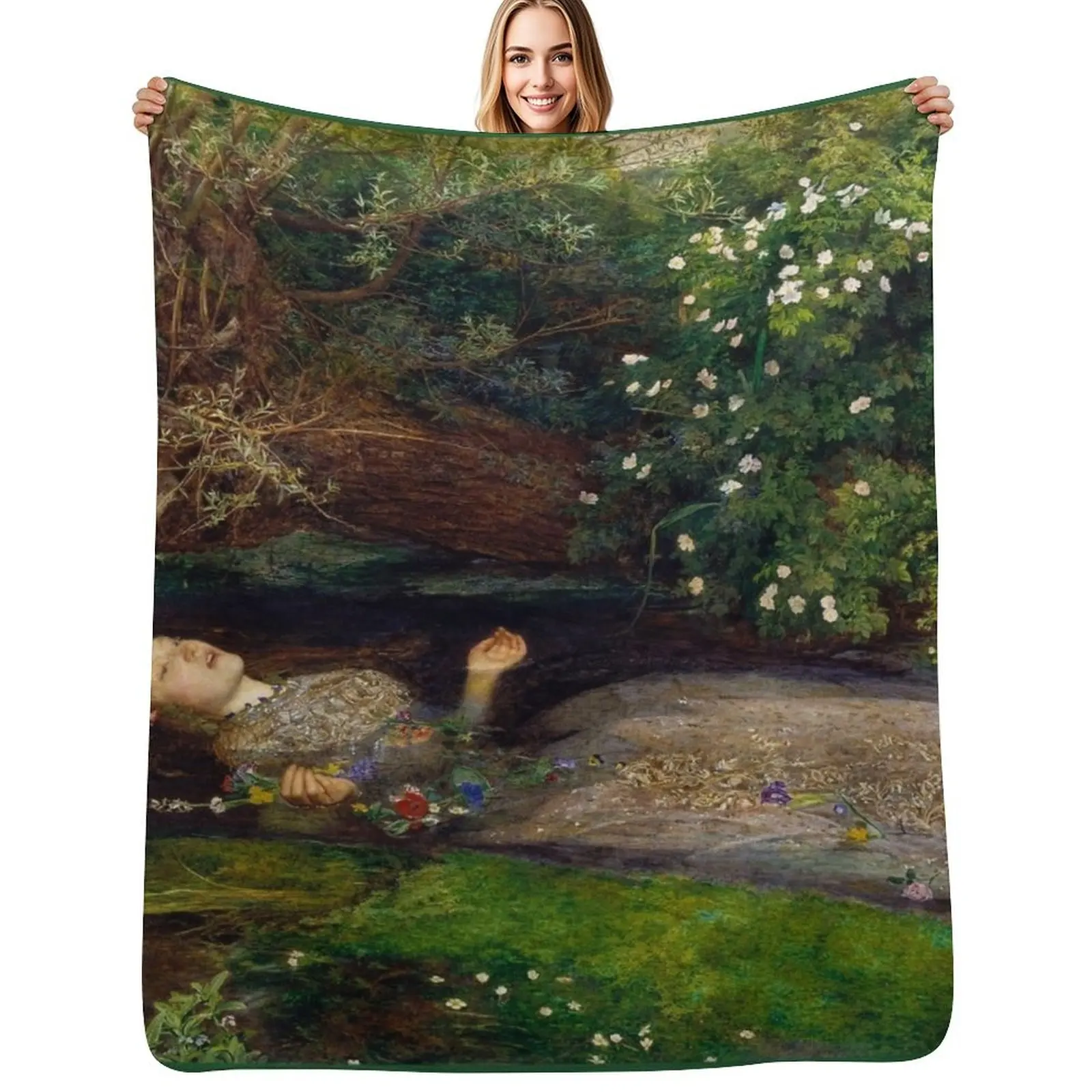 

Ophelia - John Everett Millais Throw Blanket Extra Large Throw Nap sofa bed Loose Blankets